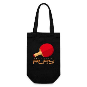 Pingpong Energie: Eat Sleep Play - Geschenkbeutel für Flaschen - Schwarz - Vorne
