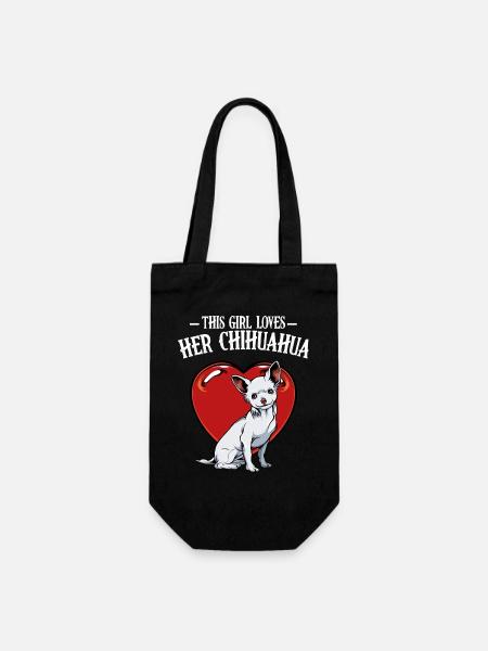 Her Chihuahua Herzliebe - Presentpåse för flaskor - svart