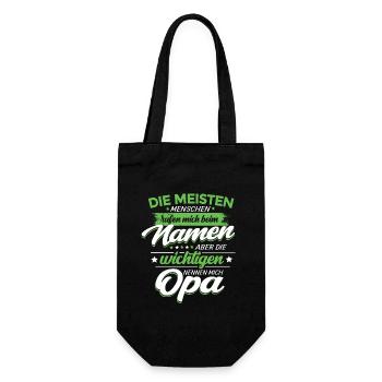 Opa Enkel T-Shirt Die Wichtigsten nennen mich OPA - Geschenkbeutel für Flaschen - Schwarz - Vorne