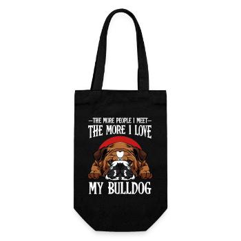 Bulldog-Liebe: Mehr Menschen, Mehr Liebe - Geschenkbeutel für Flaschen - Schwarz - Vorne