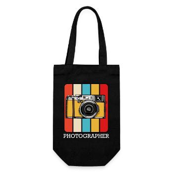 Retro Camera Pop Art Block - Gift Bag for Bottles - black - Front