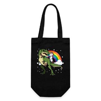 Dino licorne dans la magie arc-en-ciel - Sac à bouteille - noir - Devant