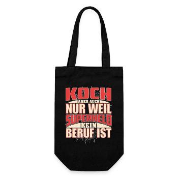 Koch Superheld - Geschenkbeutel für Flaschen - Schwarz - Vorne