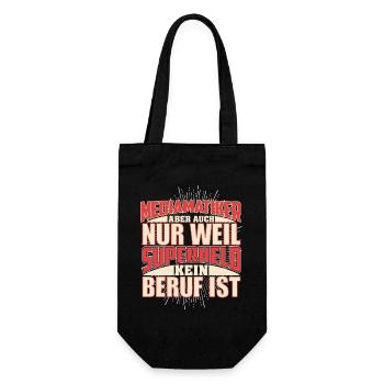 Mediamatiker Superheld - Geschenkbeutel für Flaschen - Schwarz - Vorne