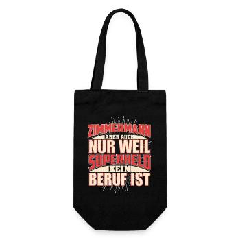 Zimmermann Superheld - Geschenkbeutel für Flaschen - Schwarz - Vorne