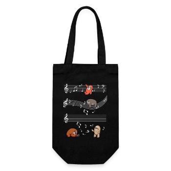 Music slots on note bars - Gift Bag for Bottles - black - Front