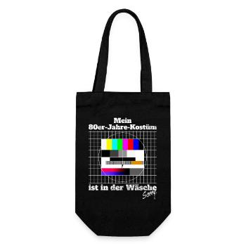 Testbild 80er Jahre Kostüm In Der Wäsche Motto - Geschenkbeutel für Flaschen - Schwarz - Vorne