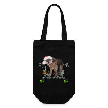 Je suis prêt pour Noël, drôle de loup - Sac à bouteille - noir - Devant