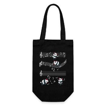 Motif des notes musicales Panda - Sac à bouteille - noir - Devant