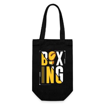 Typographie de boxe avec graphismes de gants - Sac à bouteille - noir - Devant