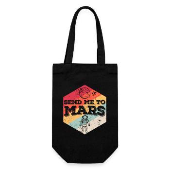 Schick mich zum Mars - Geschenkbeutel für Flaschen - Schwarz - Vorne