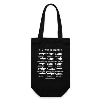 Sharks - 15 types of sharks - Gift Bag for Bottles - black - Front