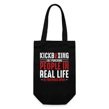 Kickboxing Real Life Saying - Gift Bag for Bottles - black - Front