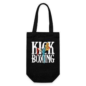 Kickboxing Kraftsilhouette - Geschenkbeutel für Flaschen - Schwarz - Vorne