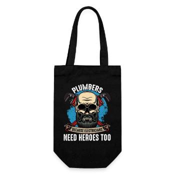 Klempnerhelden Skull Motiv - Geschenkbeutel für Flaschen - Schwarz - Vorne