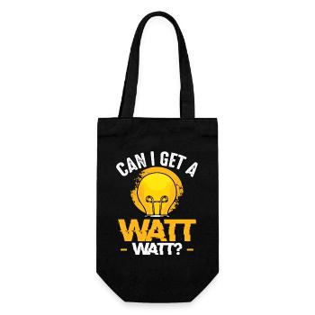 Watt Spruch Lampe Design - Geschenkbeutel für Flaschen - Schwarz - Vorne