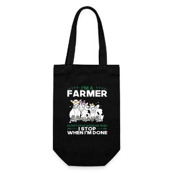 Landwirt Bauer Geschenk - Geschenkbeutel für Flaschen - Schwarz - Vorne