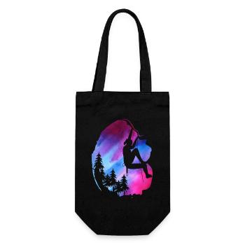 Weibliche Klettererin Zipline Aquarell-Abenteuer - Geschenkbeutel für Flaschen - Schwarz - Vorne