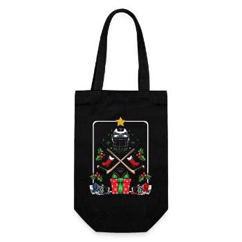 Hockey Weihnachten Helm Sticks - Geschenkbeutel für Flaschen - Schwarz - Vorne