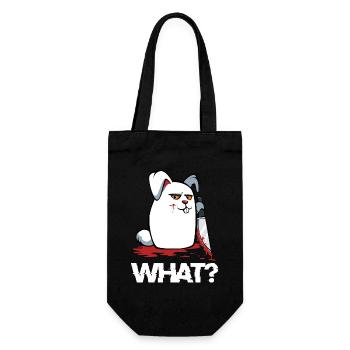 What? Bloody Rabbit with Knife - Gift Bag for Bottles - black - Front