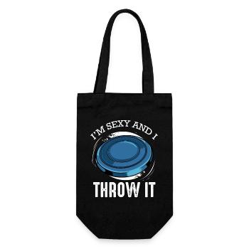 Frisbee Spruch Je suis sexy et je le lance - Sac à bouteille - noir - Devant