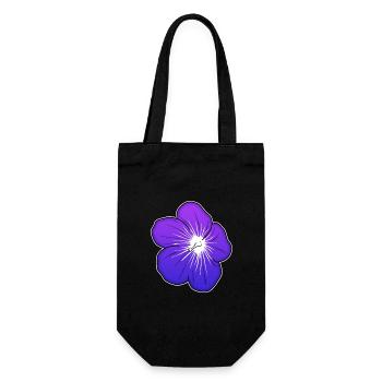 Violet flower illustration with luminous center - Gift Bag for Bottles - black - Front