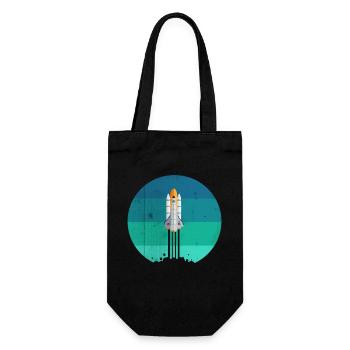 Space rocket rocket launch - Gift Bag for Bottles - black - Front