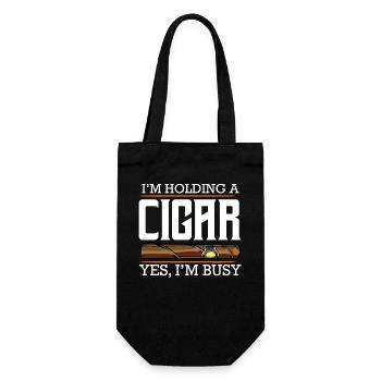 I'm Holding a Cigar – Busy - Gift Bag for Bottles - black - Front
