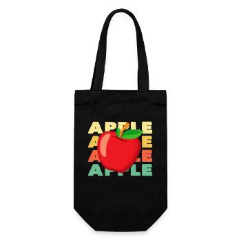 Pop Art Apple Illustration - Gift Bag for Bottles - black - Front