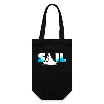 Sailboat silhouette by the sea - Gift Bag for Bottles - black - Front
