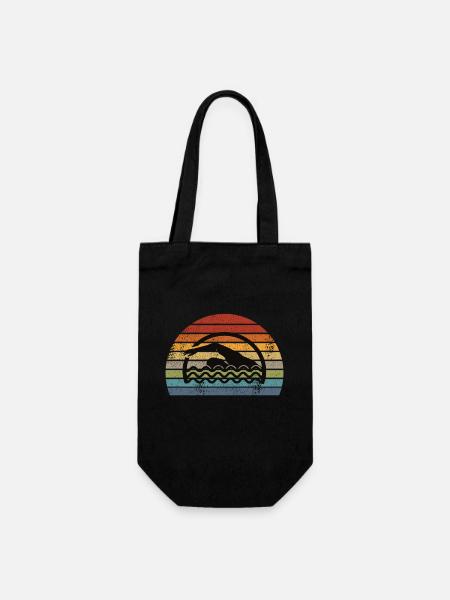 Nageur nageur rétro - Sac à bouteille - noir