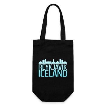 Reykjavik Icy Skyline Design - Geschenkbeutel für Flaschen - Schwarz - Vorne