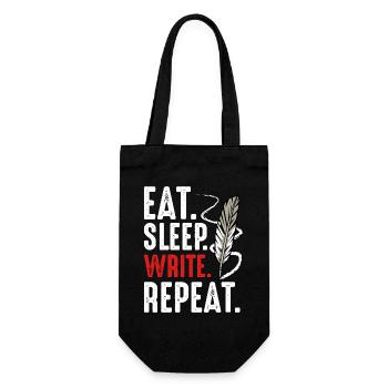 Eat Sleep Write Repeat Writing Motivation - Gift Bag for Bottles - black - Front