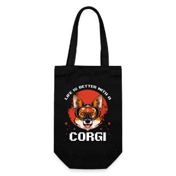 Corgi Taucher Badespaß - Geschenkbeutel für Flaschen - Schwarz - Vorne
