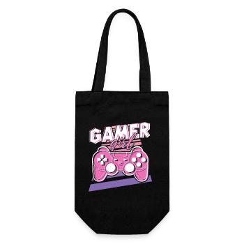 Manette rétro Gamer Girl rose - Sac à bouteille - noir - Devant