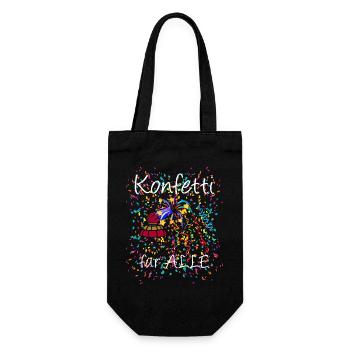 Konfetti für alle - Fasching, Kölle alaaf - Geschenkbeutel für Flaschen - Schwarz - Vorne