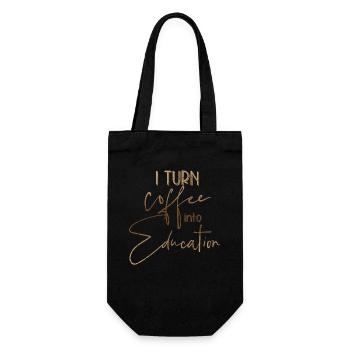 Kaffee - Geschenkbeutel für Flaschen - Schwarz - Vorne