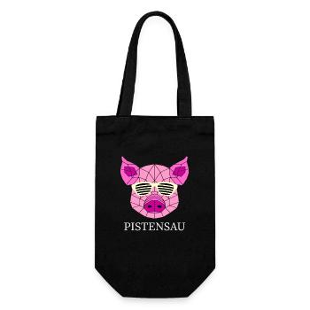 PISTENSAU - Geschenkbeutel für Flaschen - Schwarz - Vorne
