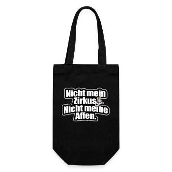 Nicht Mein Zirkus Nicht Meine Affen Cooler Spruch - Geschenkbeutel für Flaschen - Schwarz - Vorne