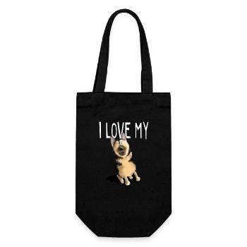 Funny German Shepherd with saying I Love - Gift Bag for Bottles - black - Front