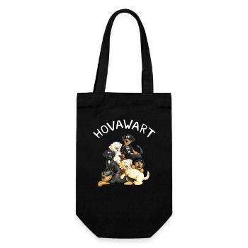 Cadeau de chien de dessin animé de tas de chien Hovawart - Sac à bouteille - noir - Devant