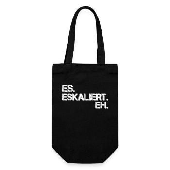 Es Eskaliert Eh cooler saufspruch trinkspruch - Geschenkbeutel für Flaschen - Schwarz - Vorne