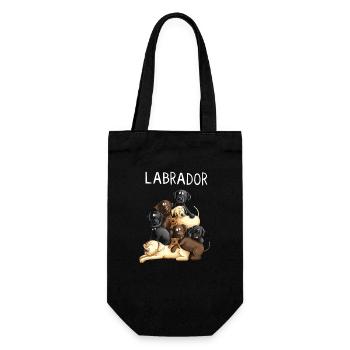 Funny Labrador Dog Pile I Retriever Dogs - Gift Bag for Bottles - black - Front
