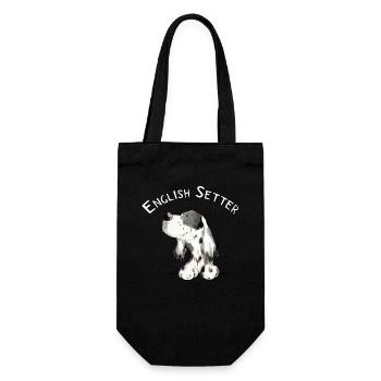 Cadeau de bande dessinée de chien heureux Setter anglais I - Sac à bouteille - noir - Devant