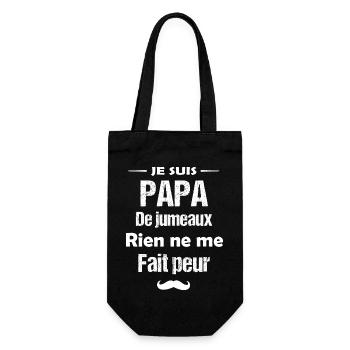 je suis papa de jumeaux t-shirt fête des pères - Sac à bouteille - noir - Devant