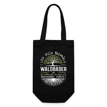 Wald Waldbaden Natur Baum Shinrin-Yoku Geschenk - Geschenkbeutel für Flaschen - Schwarz - Vorne