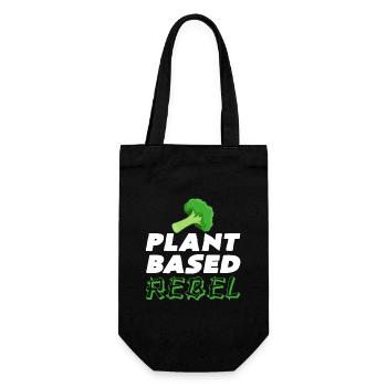 Plant Based Rebel - Gift Bag for Bottles - black - Front