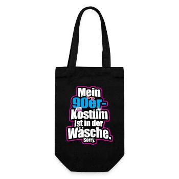 Mein 90er Jahre Kostüm In Der Wäsche Motto Party - Geschenkbeutel für Flaschen - Schwarz - Vorne