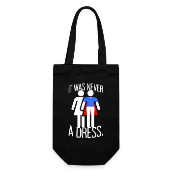 It Was Never A Dress Superhero Girl Power - Gift Bag for Bottles - black - Front