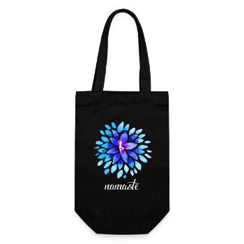 Yoga Namaste Lotus Buddha Yin Yang om spirit medit - Gift Bag for Bottles - black - Front